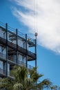 Skyscraper construction at Elizabeth Quay in Perth Western Australia with hook of crane Royalty Free Stock Photo