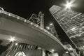 Skyscraper in downtown district of Hong Kong city at night Royalty Free Stock Photo