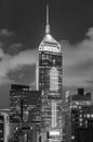 Skyscraper in downtown district of Hong Kong city at night Royalty Free Stock Photo