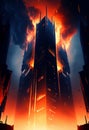 Skyscraper on fire