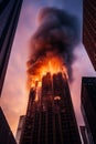 Skyscraper on fire