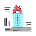 skyscraper fire test color icon vector illustration