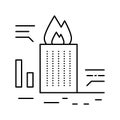 skyscraper fire test line icon vector illustration