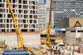 Skyscraper Foundation Construction Site In The Donaucity District Of Vienna Royalty Free Stock Photo