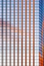 Skyscraper glass facades on a bright sunny day with sunbeams in the blue sky. Economy, finances, business activity concept. Bottom Royalty Free Stock Photo