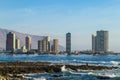 Skyscraper, high modern buildings in the city Iquique in Chile on the seaside