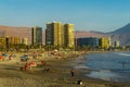 Skyscraper, high modern buildings in the city on the seaside