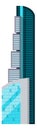 Skyscraper icon. High glass tower. City building