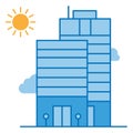 Skyscraper line icon. buildings, town, line