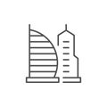 Skyscraper line icon or urban concept