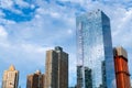 Skyscraper in metropolis city. City downtown perspective. Office building architecture. Cityscape building architecture Royalty Free Stock Photo