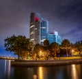 Skyscraper in Miami Beach at night. Miami South Beach, Florida Royalty Free Stock Photo