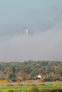 Skyscraper in mist