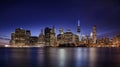 Skyscraper at night, high-rise building in Lower Manhattan Royalty Free Stock Photo