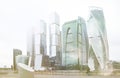 Skyscraper office building Moscow city complex. Business technology. Corporation modern city architecture background. Royalty Free Stock Photo