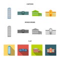 Skyscraper, police, hotel, school.Building set collection icons in cartoon,flat,monochrome style vector symbol stock