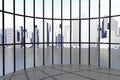 Skyscraper Round Windows 3d render interior Royalty Free Stock Photo