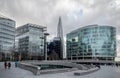 Skyscraper shard and modern urban architecture buildings cloudy cold day london