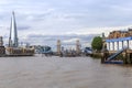 Skyscraper Shard and Tower Bridge in London