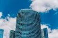 Skyscraper tower of the international business center. Modern glass building exterior Royalty Free Stock Photo