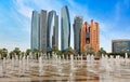 Skyscraper towers and cityscape skyline of Abu Dhabi, UAE at day