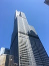 Skyscraper willis tower chicago blue sky