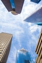 Skyscrapers against blue sky in downtown of Houston, Texas Royalty Free Stock Photo