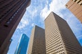 Skyscrapers against blue sky in downtown of Houston, Texas Royalty Free Stock Photo