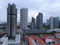 Skyscrapers along Beach Road in Singapore Royalty Free Stock Photo