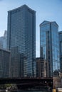 Skyscrapers along the river in Chicago Royalty Free Stock Photo