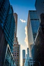 Skyscrapers along 51st Street in Midtown Manhattan, New York. Royalty Free Stock Photo