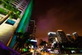 Skyscrapers in Bayfront park in downtown Miami at night Royalty Free Stock Photo