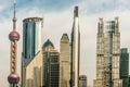 Skyscrapers building towers pudong skyline shanghai china Royalty Free Stock Photo