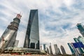 Skyscrapers building towers pudong skyline shanghai china Royalty Free Stock Photo