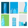 Skyscrapers buildings cards tower office city architecture house business apartment vector illustration Royalty Free Stock Photo