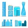 Skyscrapers buildings isolated tower office city architecture house business apartment vector illustration Royalty Free Stock Photo