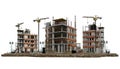 Skyscrapers and buildings under construction with construction Royalty Free Stock Photo