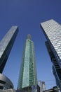 Skyscrapers in the business center, financial district, sunny day, blue sky, copy space, Moscow city, Russia Royalty Free Stock Photo