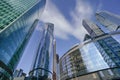 Skyscrapers in the business center, financial district, sunny day, blue sky, empty space, Moscow city, Russia Royalty Free Stock Photo