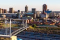 Close up detail of skyscrapers in downtown Johannesburg