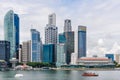 Skyscrapers of the business district in Marina Bay, Singapore Royalty Free Stock Photo
