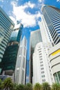 Skyscrapers in business district of Singapore Royalty Free Stock Photo