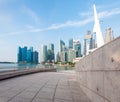 Skyscrapers of business district in Singapore City. Royalty Free Stock Photo