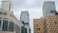 Skyscrapers in Canary Wharf district in London, United Kingdom Royalty Free Stock Photo