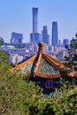 Skyscrapers of Central business district in downtown Beijing, view from Jingshan