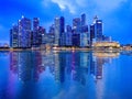 Skyscrapers at central business district of Singapore with reflection Royalty Free Stock Photo