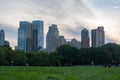 Skyscrapers seen from turf level from Central Park - zoomed in somewhat