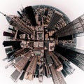 360 of the skyscrapers of Chicago. Royalty Free Stock Photo