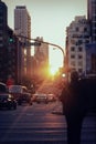 Skyscrapers in the city buenos aires in sunset Royalty Free Stock Photo