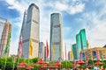 Skyscrapers, city building of Pudong, Shanghai, China.